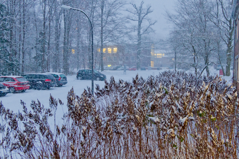 Starker Schneefall  morgens um 8 am Tage der Veranstaltung (Bild: CC UPOB e.V.)